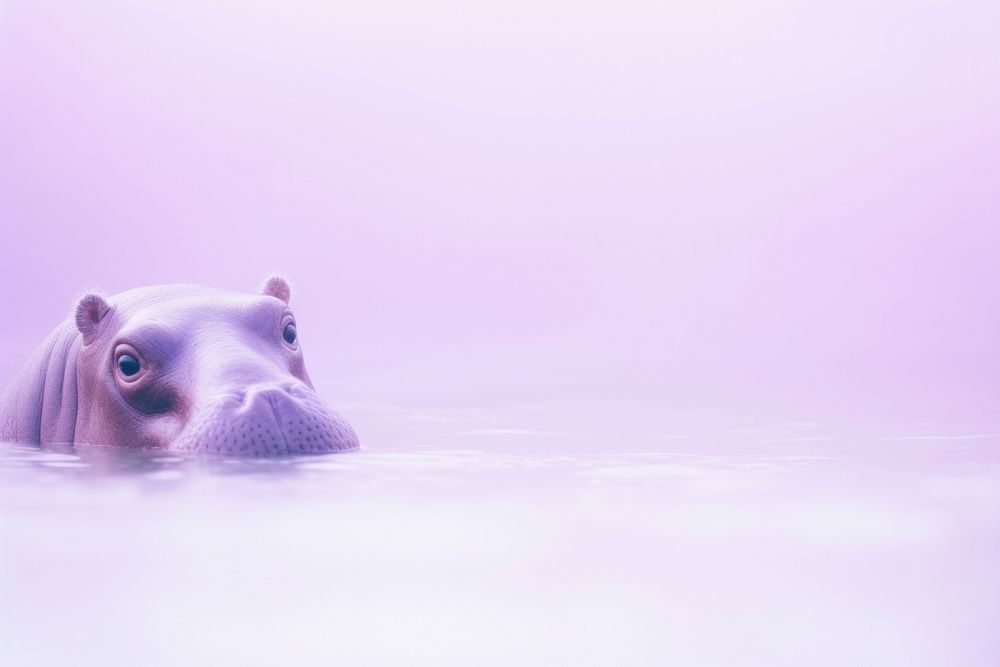 A hippopotemus wildlife mammal purple.