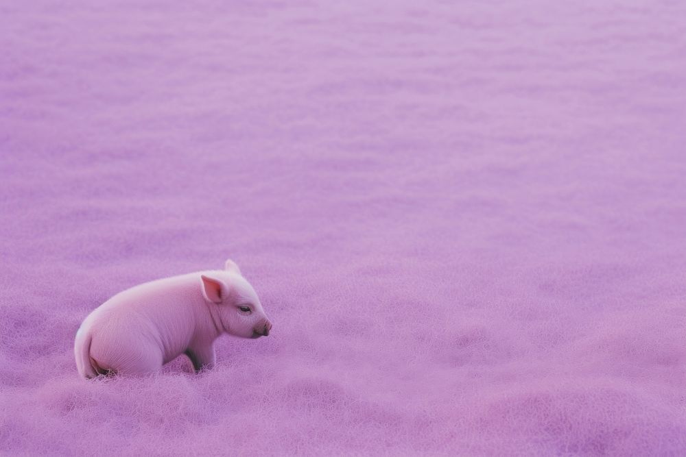 A piglet animal mammal purple.