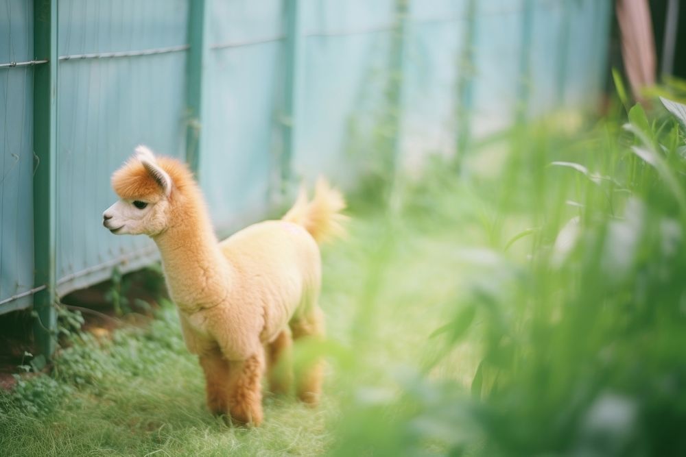 An alpaca in the garden livestock mammal animal. AI generated Image by rawpixel.