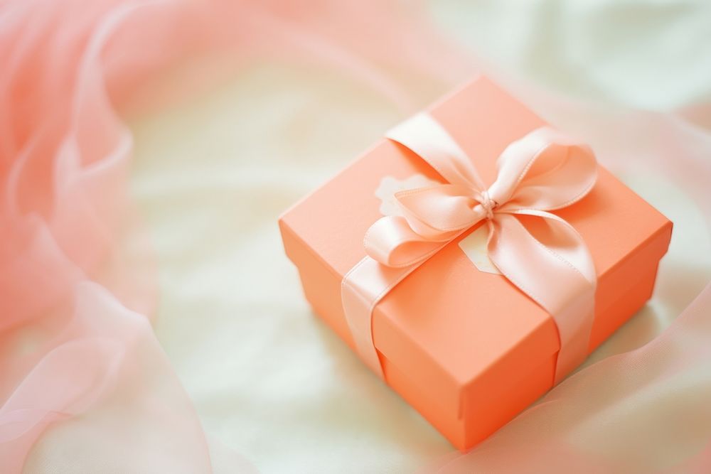 Valentine gift box peach red celebration. AI generated Image by rawpixel.