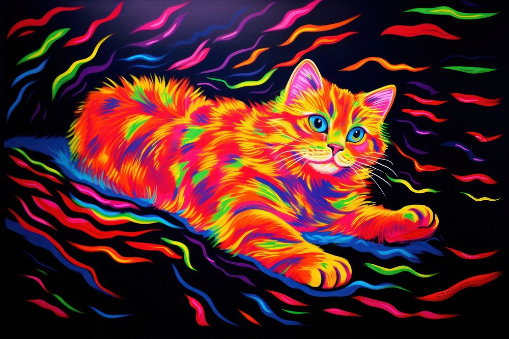 A cat painting pattern animal. AI generated Image by rawpixel.