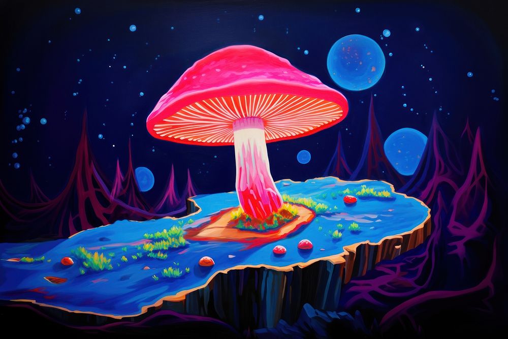 A mushroom outdoors nature fungus. AI generated Image by rawpixel.