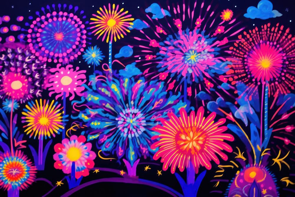 A new year firework fireworks pattern purple. AI generated Image by rawpixel.