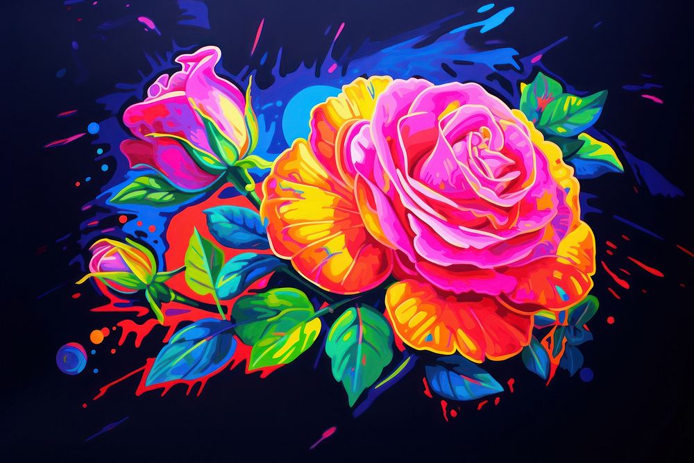 A rose painting pattern flower. AI generated Image by rawpixel.