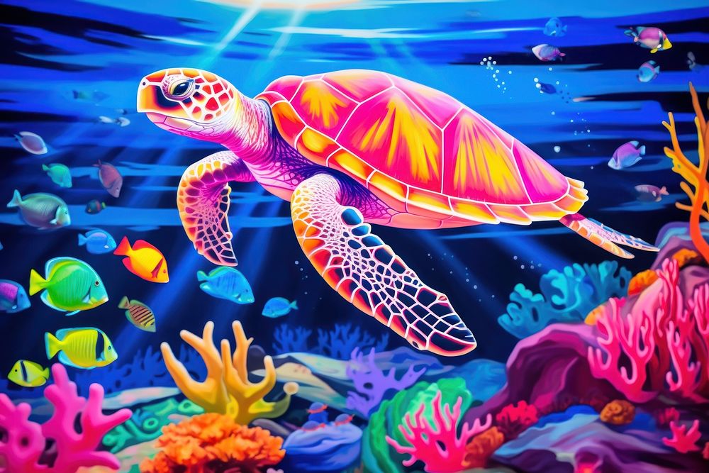 An ocean aquarium outdoors reptile. AI generated Image by rawpixel.
