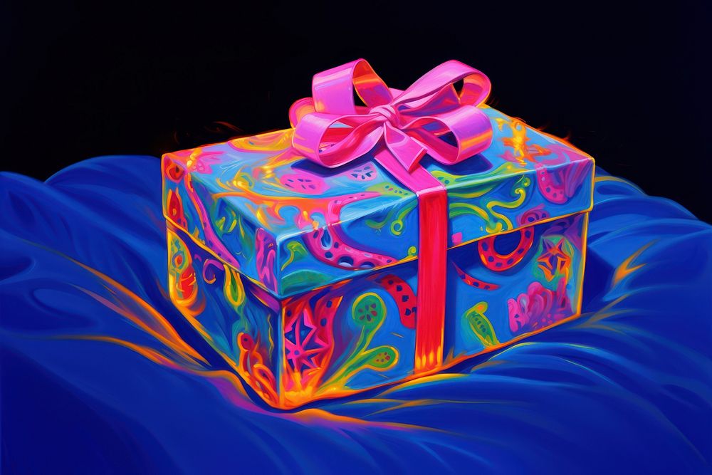 An isolated gift box illuminated celebration anniversary. AI generated Image by rawpixel.