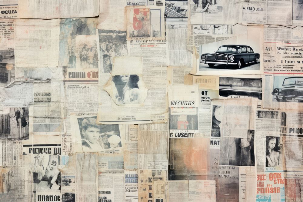 Newspaper vehicle collage car. 