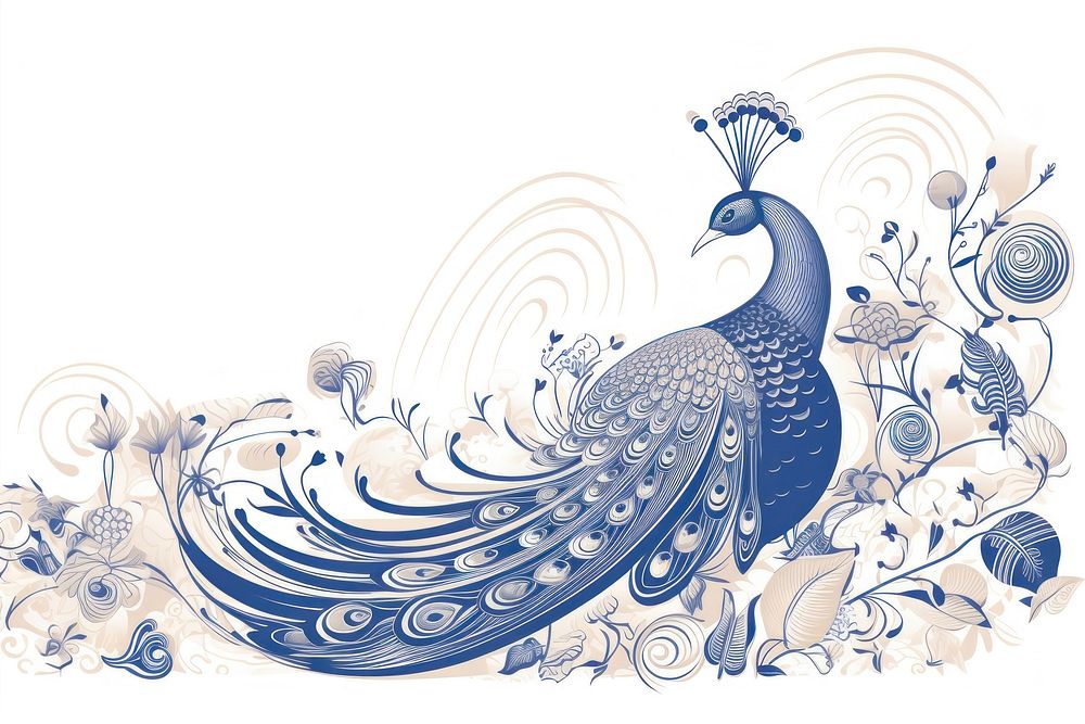 Peacock pattern animal sketch.