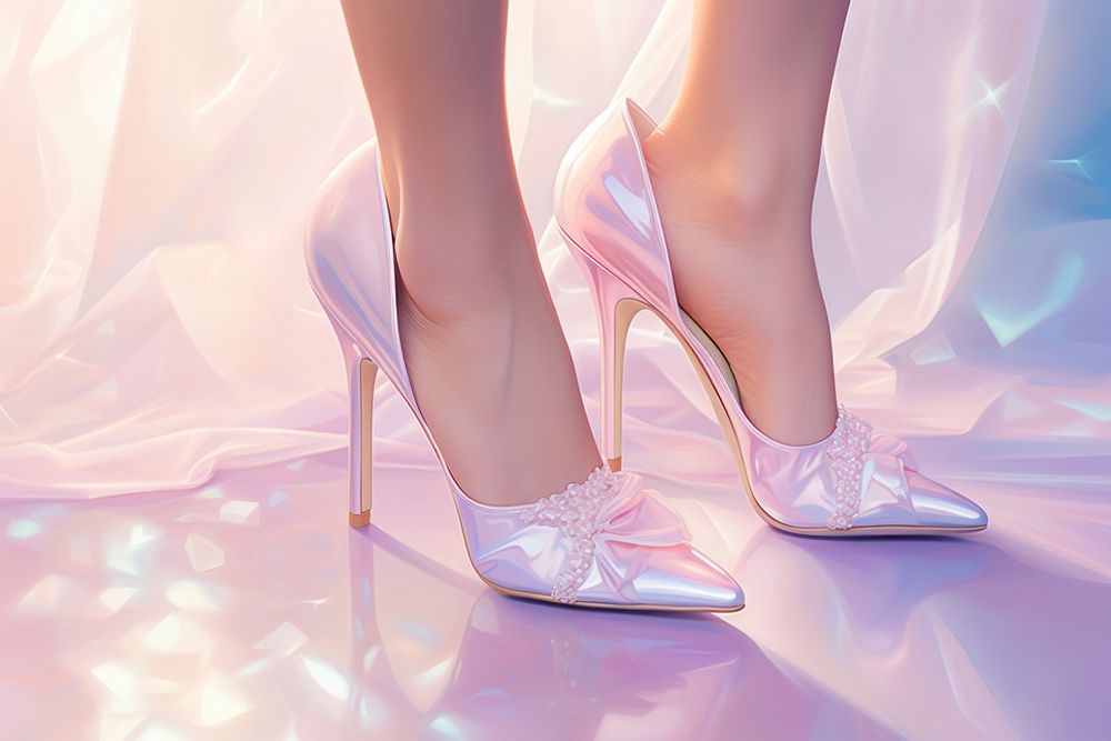 Feet with crystal high heels footwear shoe elegance.