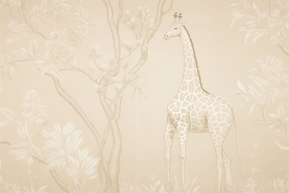 Giraffe wall wallpaper wildlife.