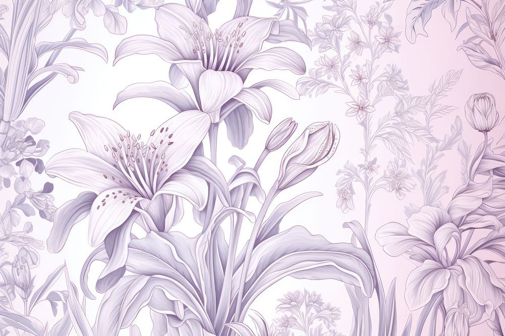 Lilly wallpaper pattern drawing.