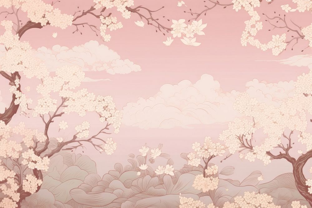 Landscape wallpaper blossom pattern.