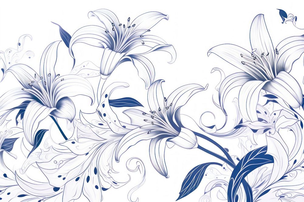 Lilly pattern drawing sketch.