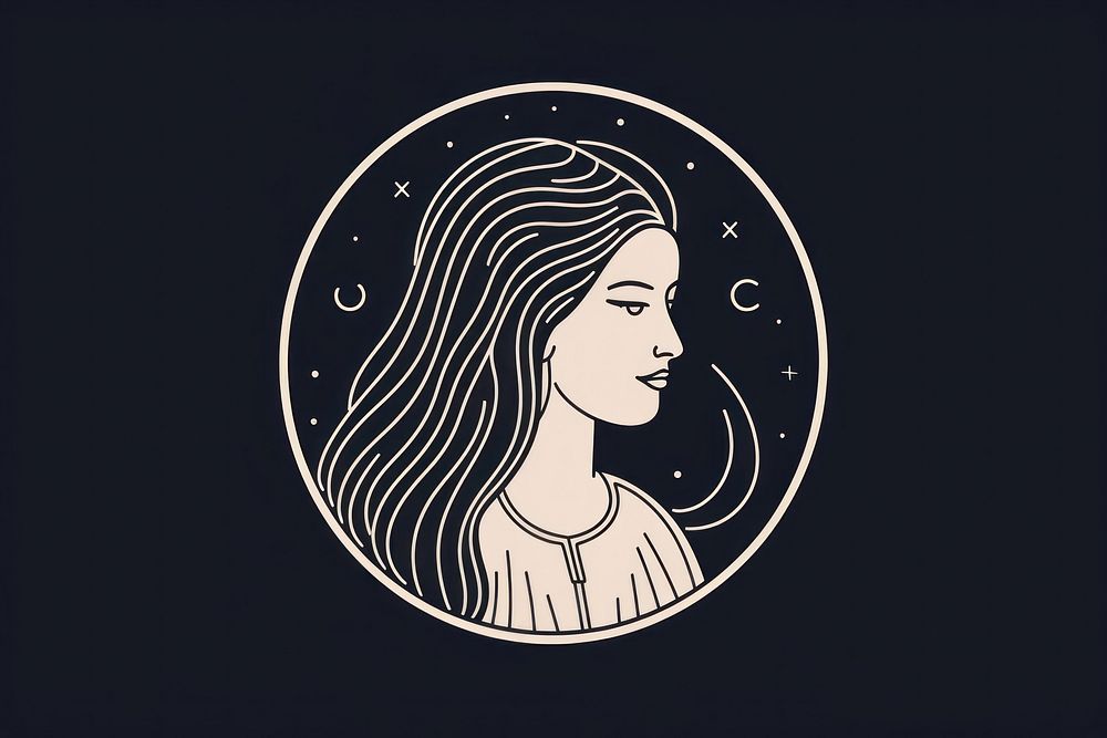 Moon astrology icon portrait adult representation.