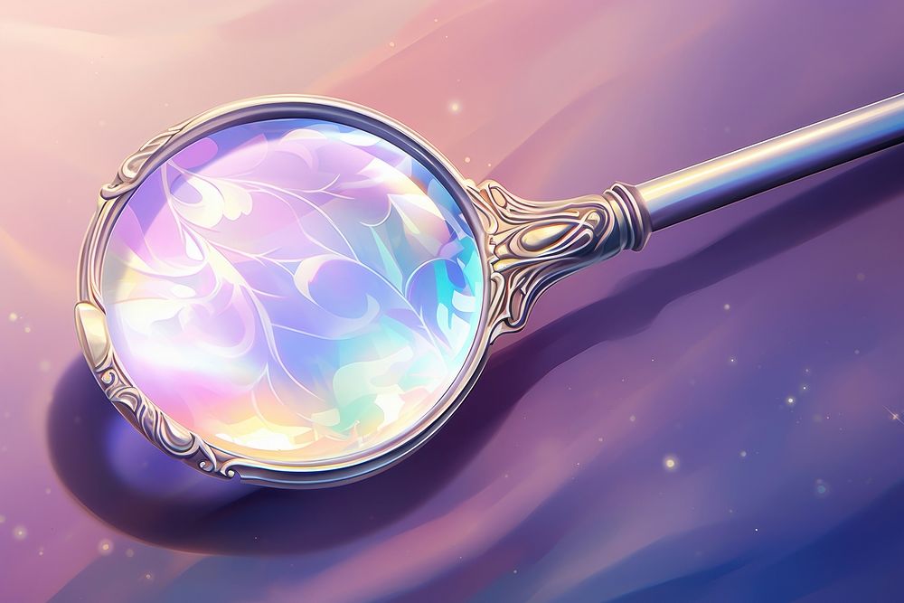 Magnifying glass jewelry accessories reflection.