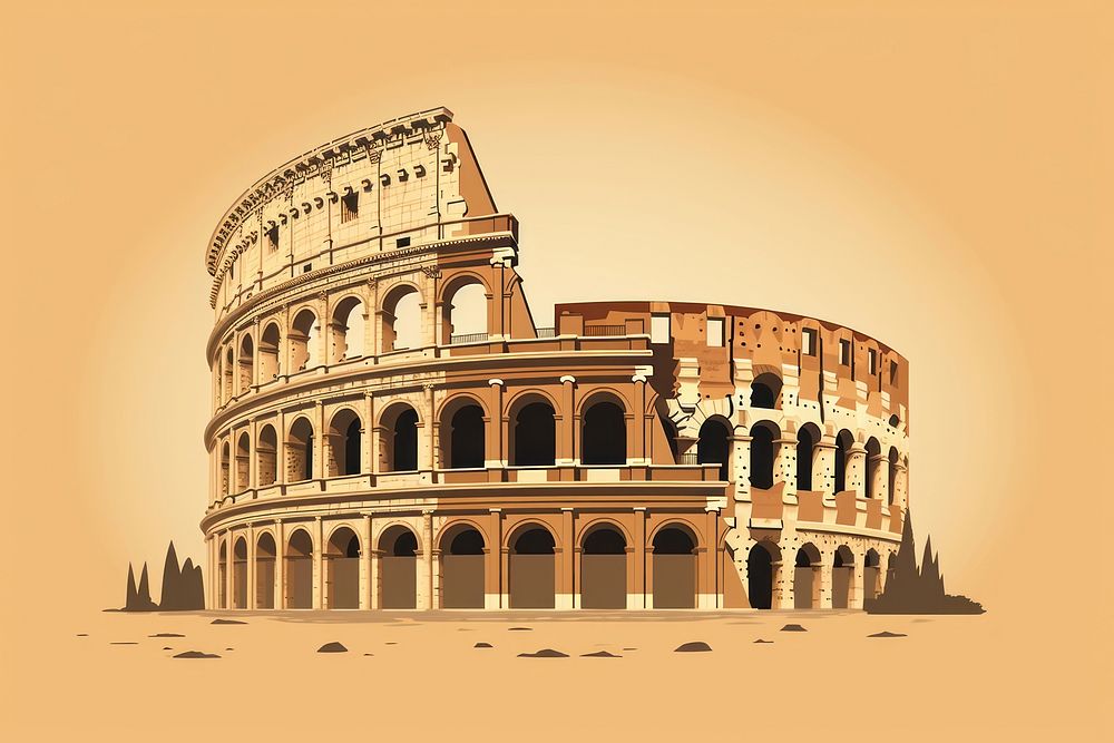 Colosseum in Rome architecture colosseum building. AI generated Image by rawpixel.
