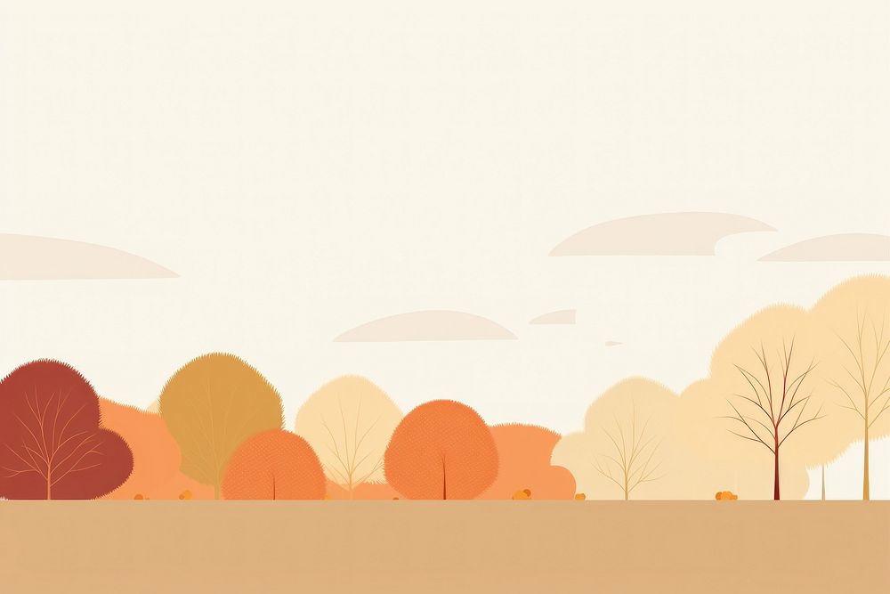 Illustration of fall tree border outdoors nature sky.