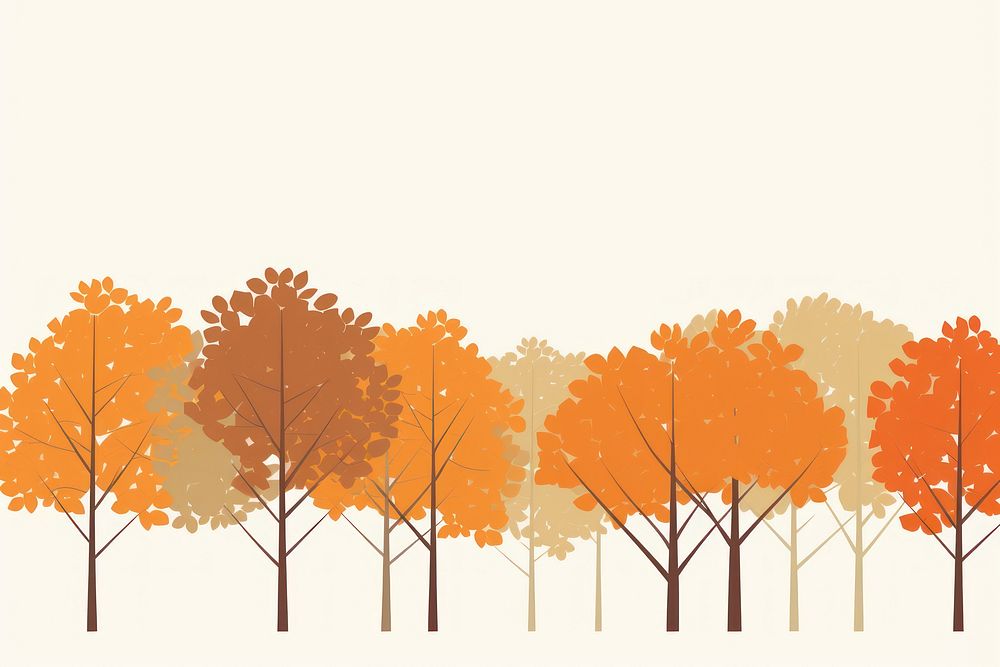 Illustration of fall tree border outdoors nature plant.