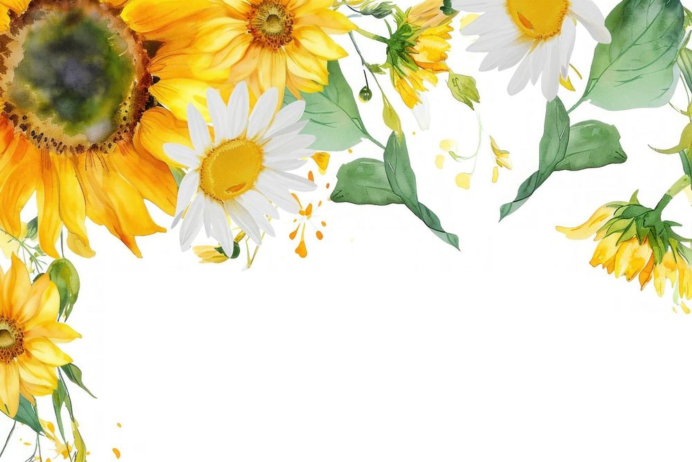 Sunflower and daisy backgrounds outdoors pattern.