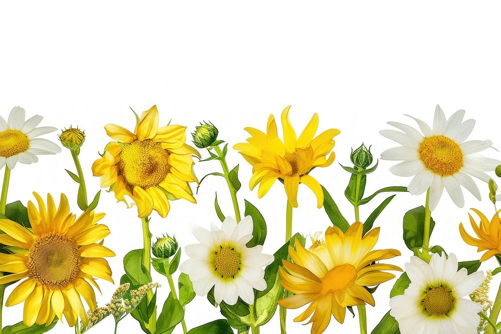 Sunflower and daisy backgrounds outdoors nature.