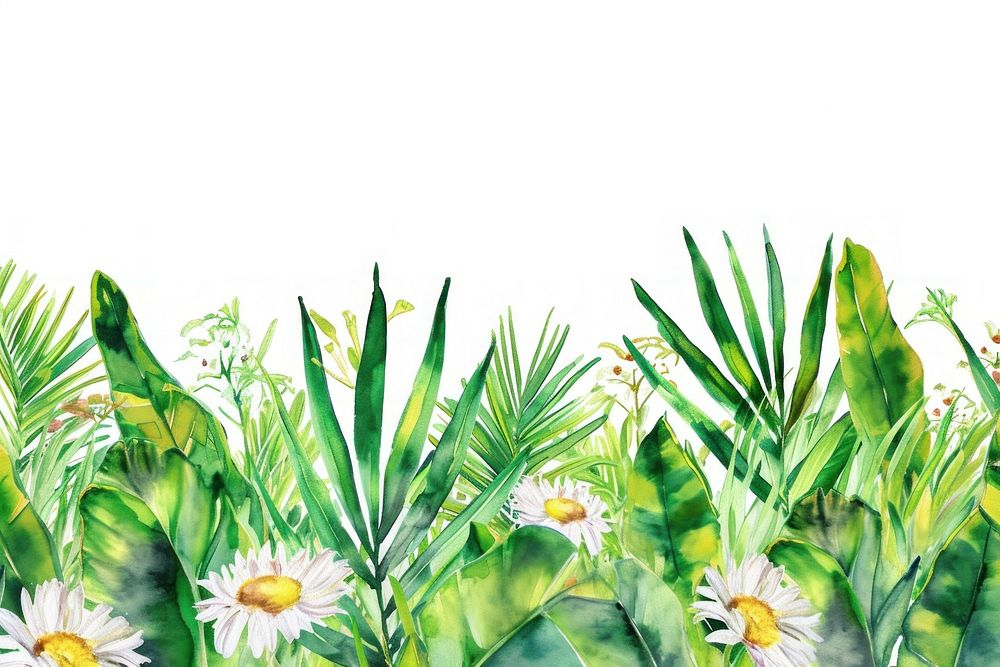 Palm and daisy nature backgrounds outdoors.
