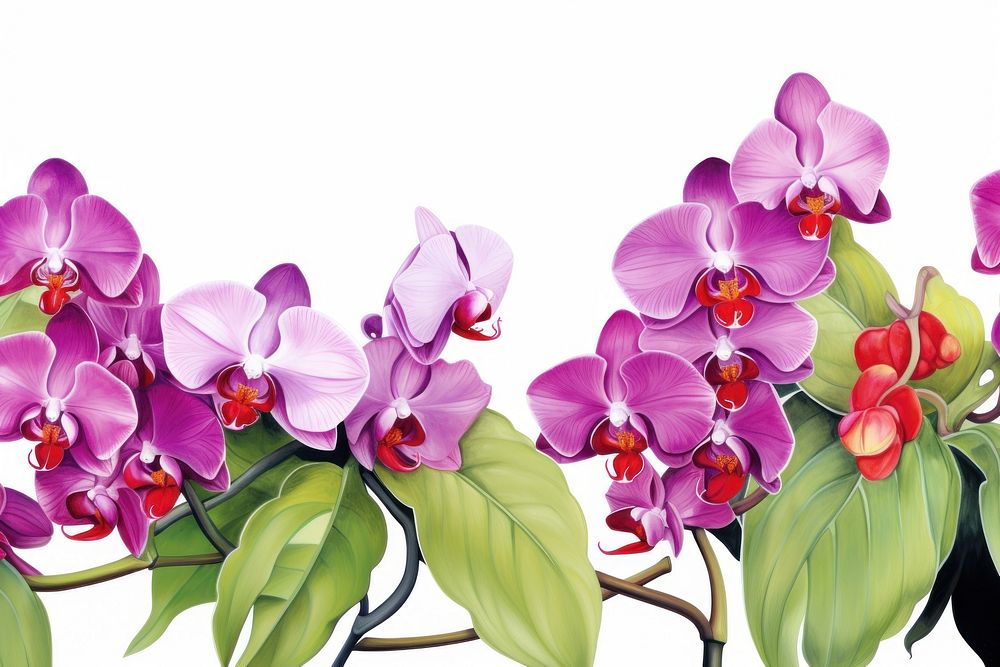 Phalaenopsis orchids and leaves flower nature plant.