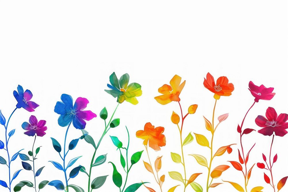 Rainbow flowers backgrounds pattern nature.