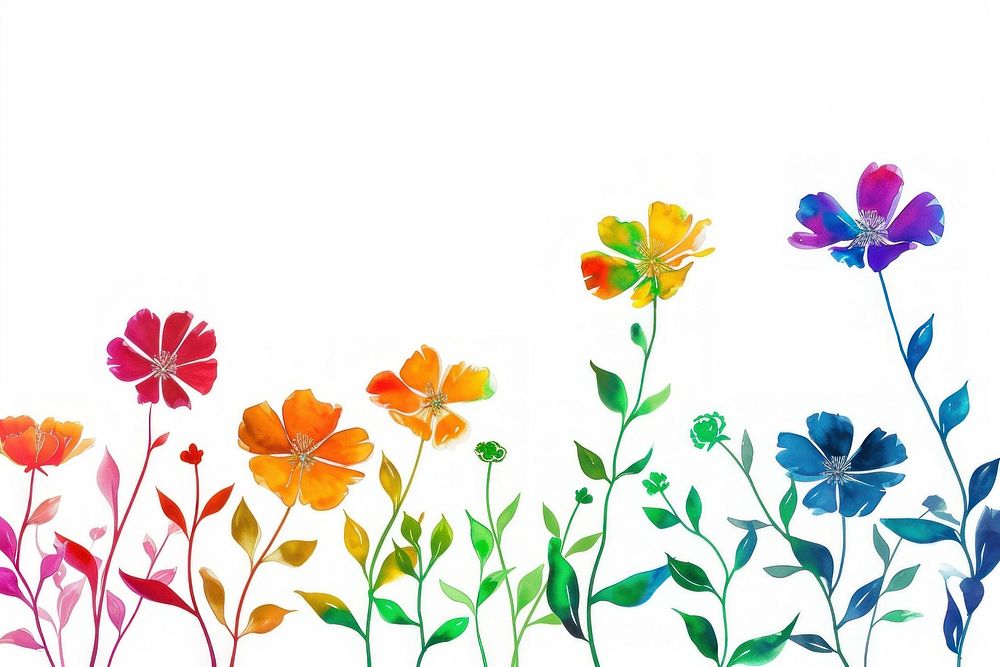 Rainbow flowers backgrounds pattern nature.