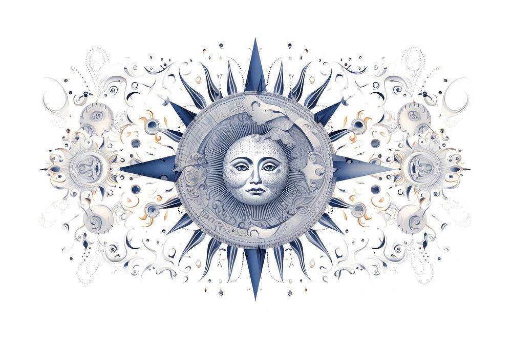 Sun astrology element drawing sketch representation.