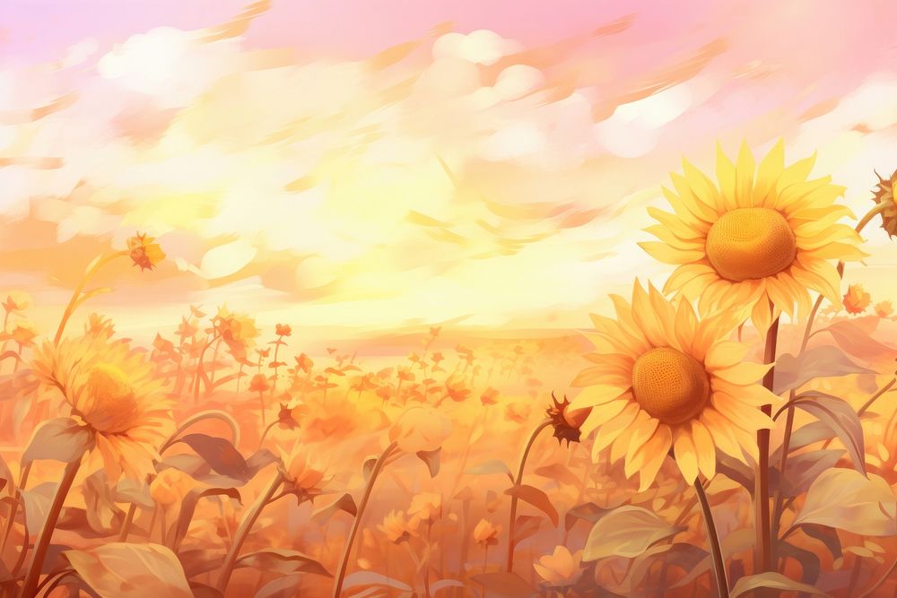 Sunflower field landscape sunlight outdoors.