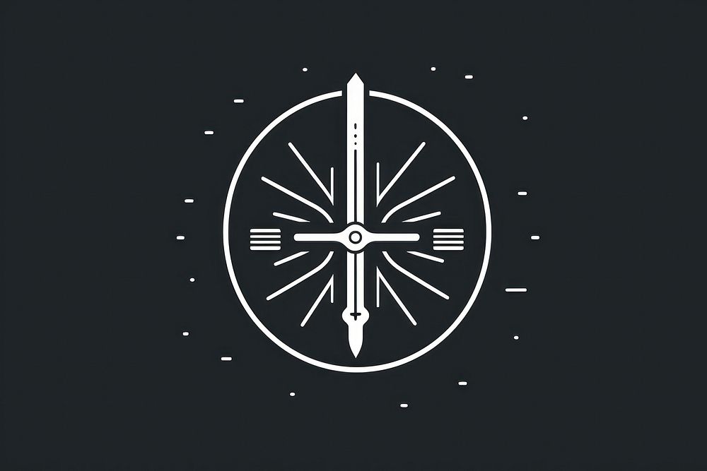 Sword icon line monochrome astronomy.