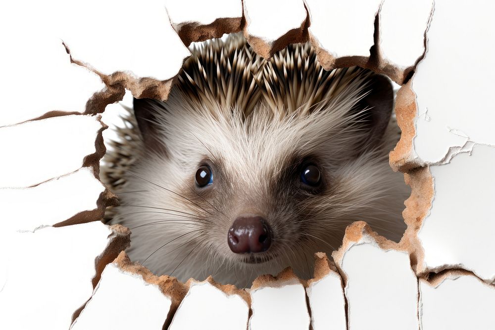 Hedgehog porcupine portrait animal. AI generated Image by rawpixel.