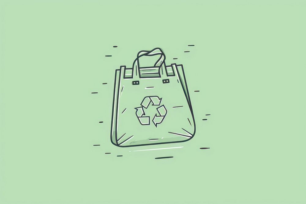 Paper bag with recycle icon handbag green accessories. AI generated Image by rawpixel.