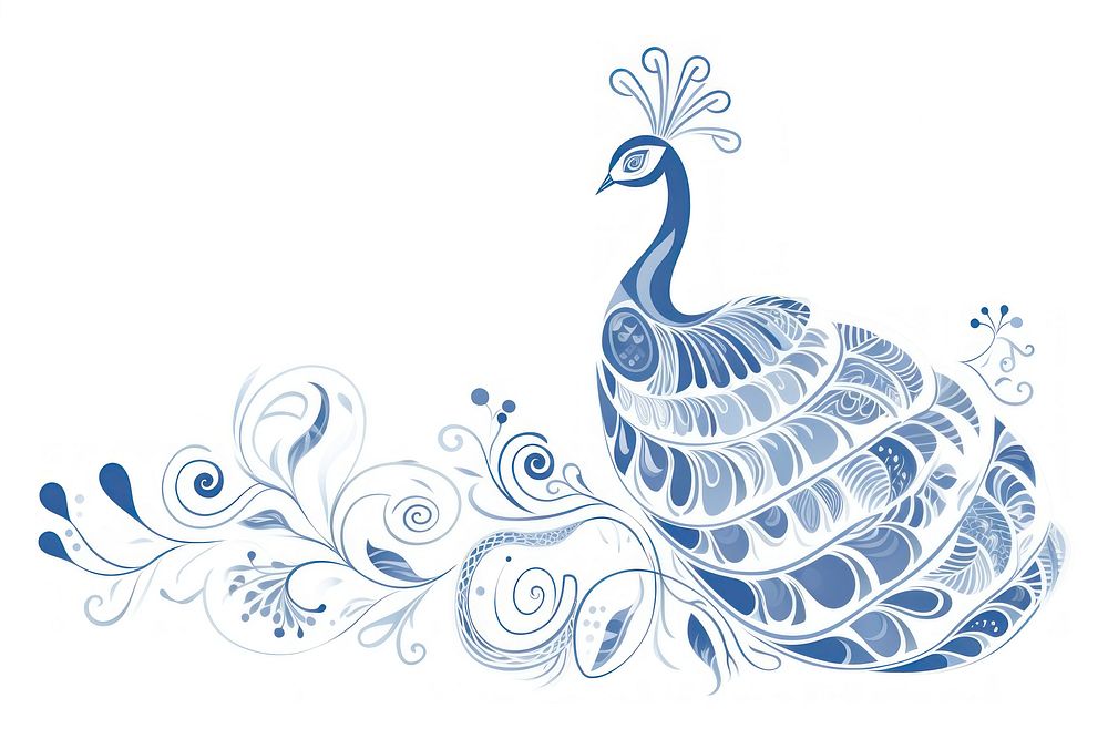 Peacock pattern drawing sketch.