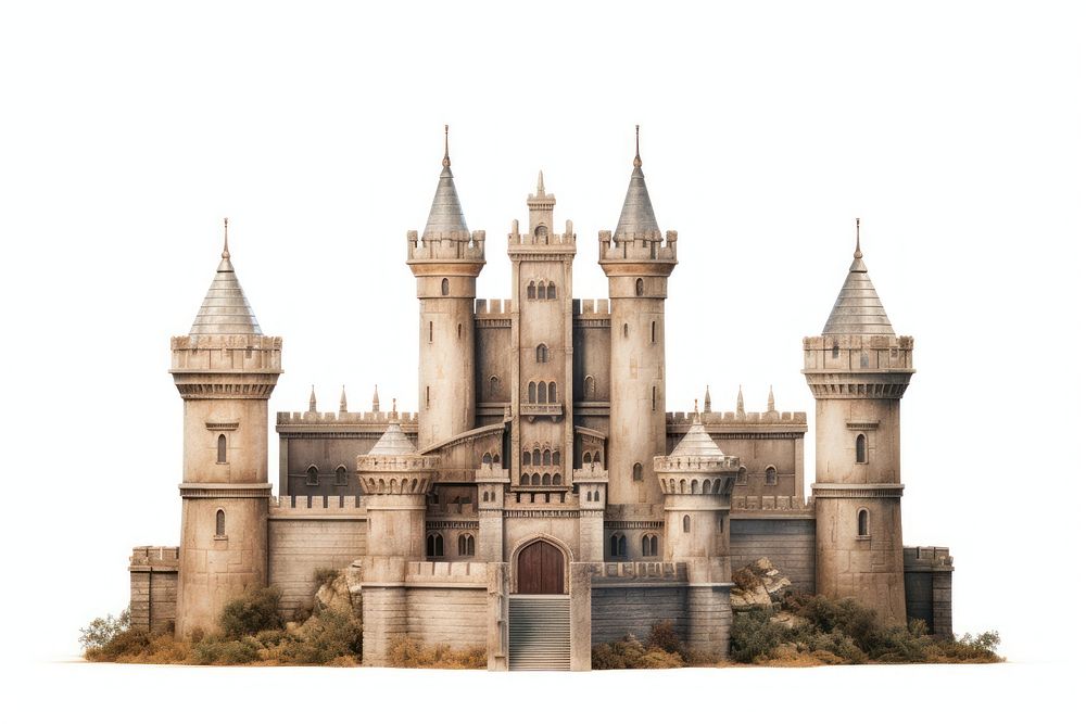 Castle architecture building tower. AI generated Image by rawpixel.