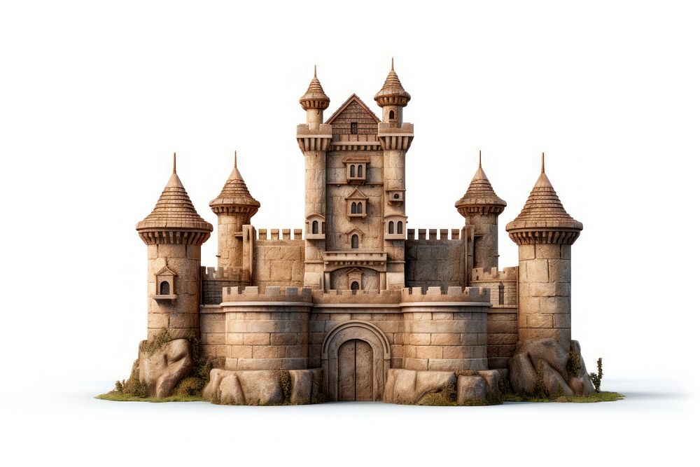 Castle architecture building white background. AI generated Image by rawpixel.