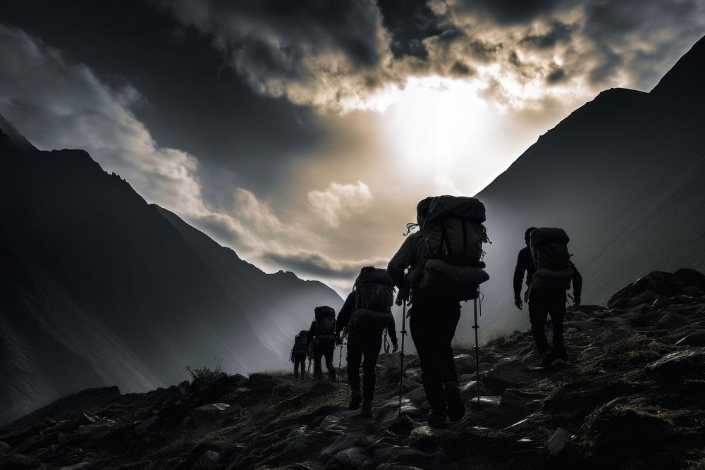 Trekking tour adventure outdoors backpack. AI generated Image by rawpixel.