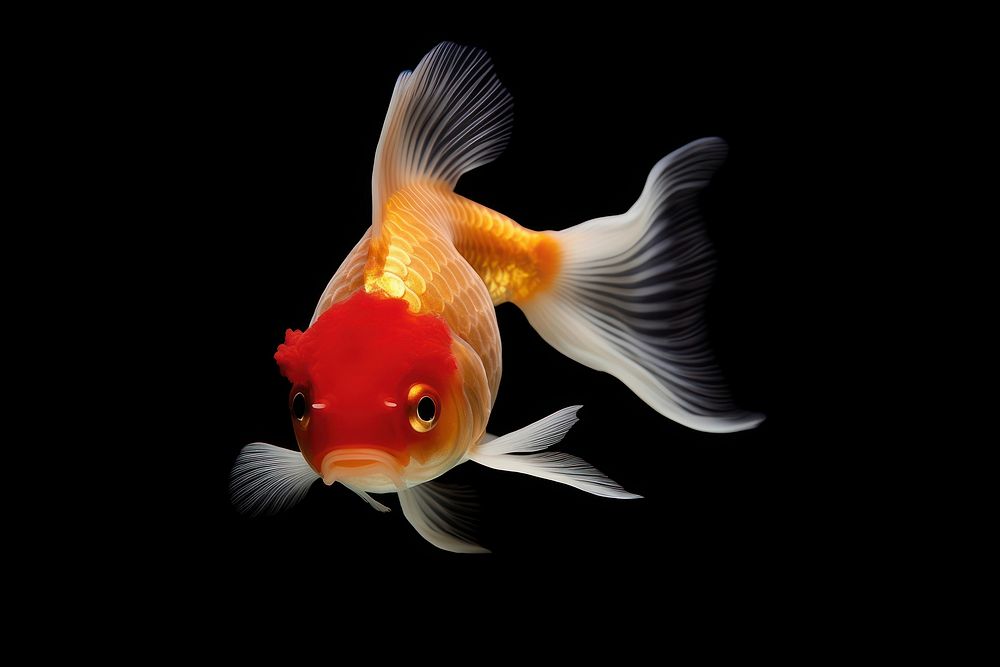 A tiger ranchu gold fish goldfish animal motion.