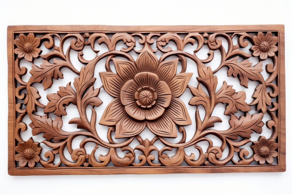 A flower wall panel for house decoration wood art mat. AI generated Image by rawpixel.