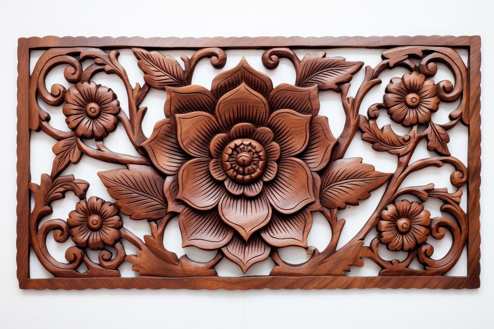 A flower wall panel for house decoration wood art architecture. AI generated Image by rawpixel.