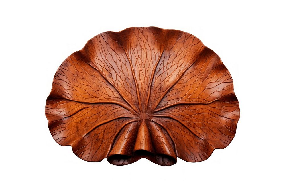 A lotus leaf wood art white background. AI generated Image by rawpixel.