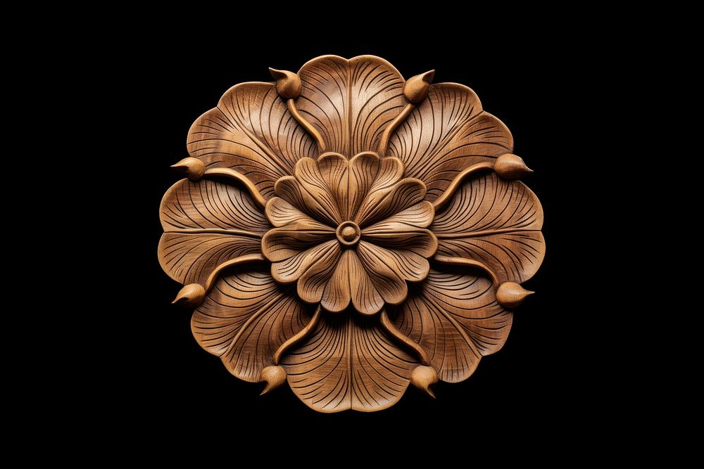 A lotus leaf jewelry brooch wood. AI generated Image by rawpixel.