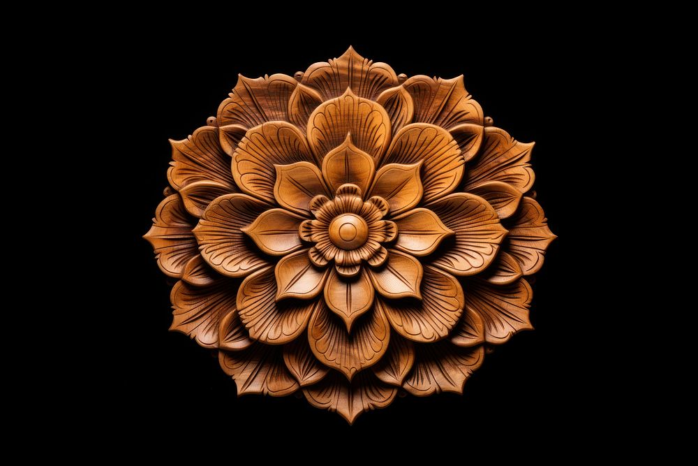 A lotus leaf pattern flower art. AI generated Image by rawpixel.