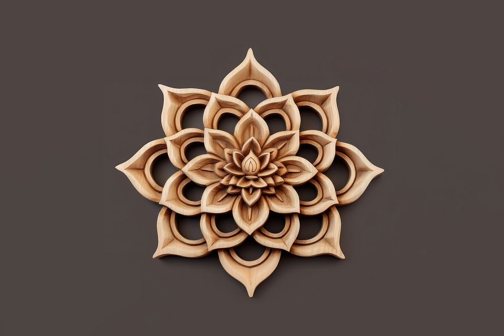 A lotus wood brooch art. 