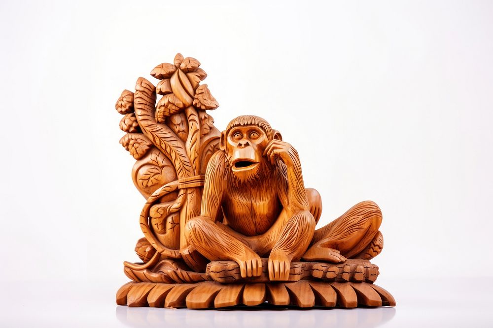 A monkey art figurine animal. AI generated Image by rawpixel.