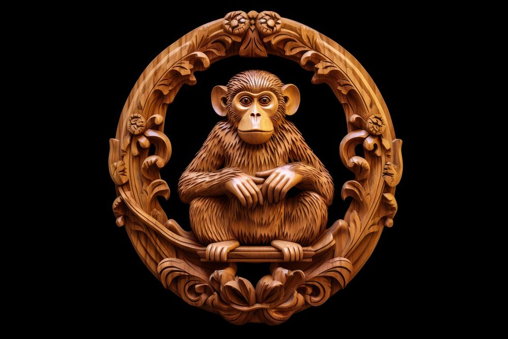 A monkey mammal animal wood. AI generated Image by rawpixel.