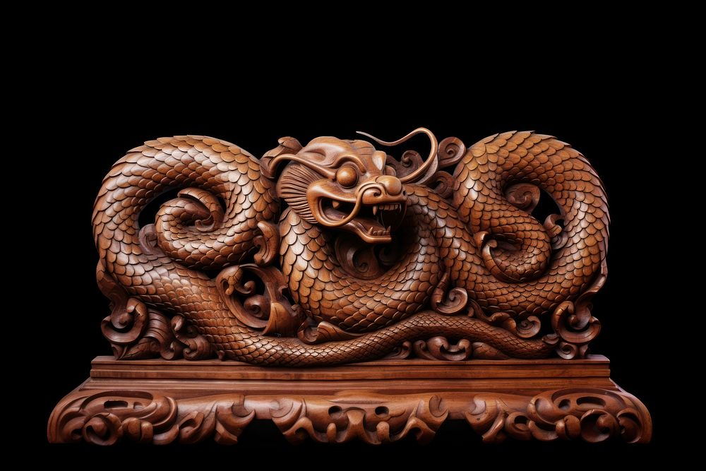 A snake wood art representation. AI generated Image by rawpixel.