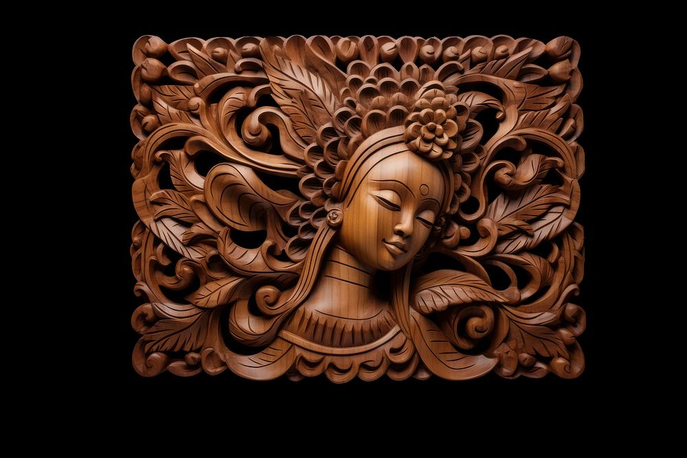 A woman wood art representation. AI generated Image by rawpixel.