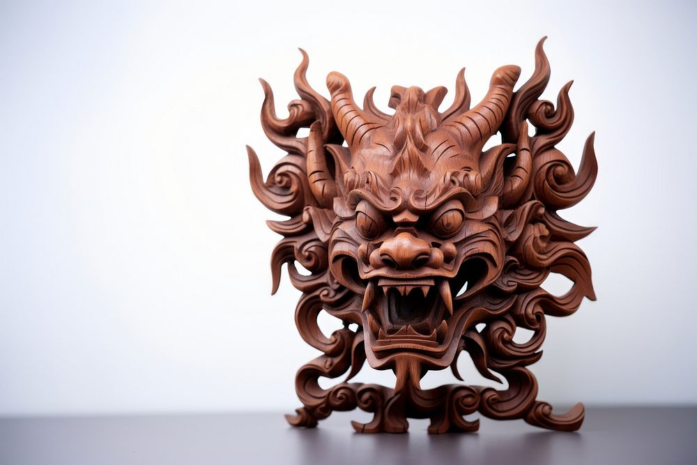 A thai mythology creature wood art tradition. AI generated Image by rawpixel.