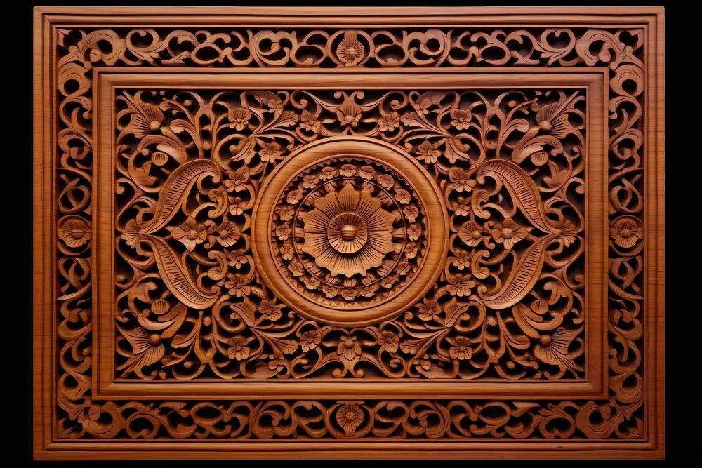 A thai pattern frame wood art backgrounds. 